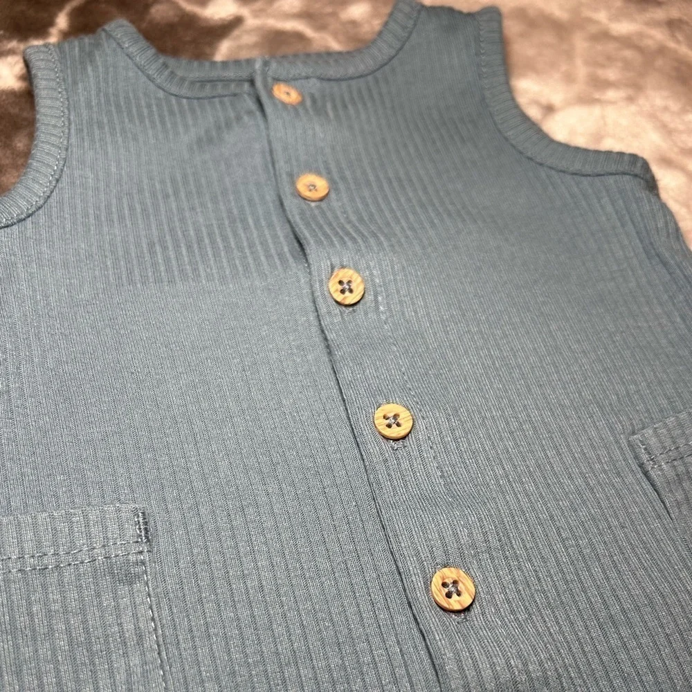 Carter’s 2 Pack Unisex Baby Sleeveless Jumpsuits- Size 0-3M